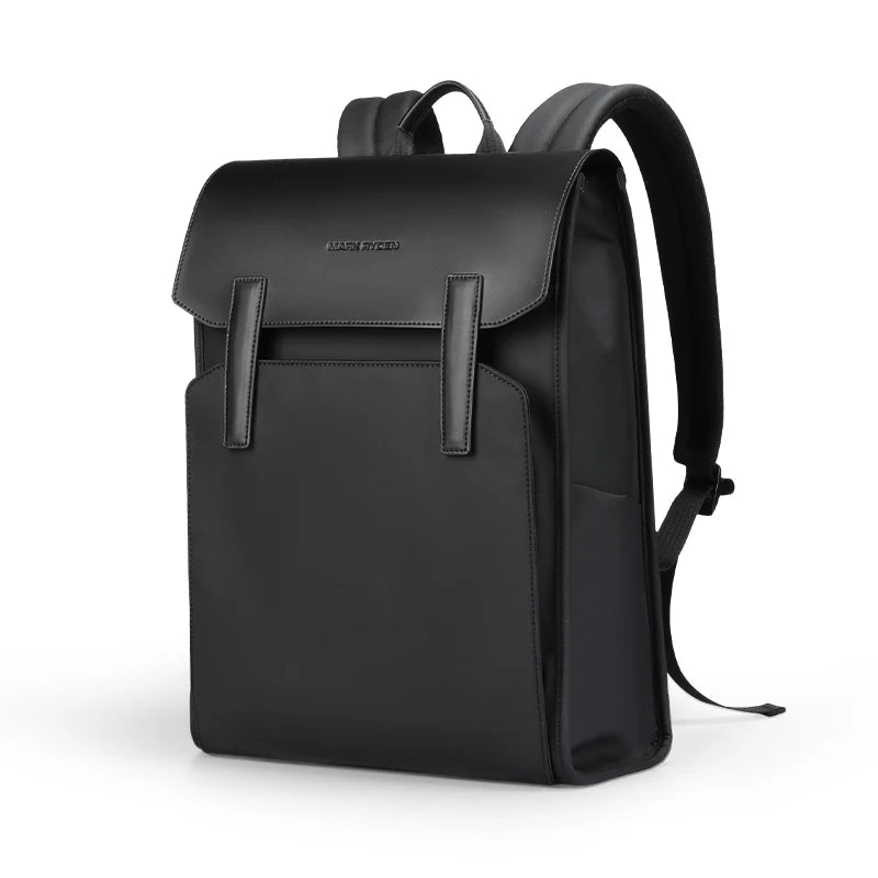 Black backpack on a white background