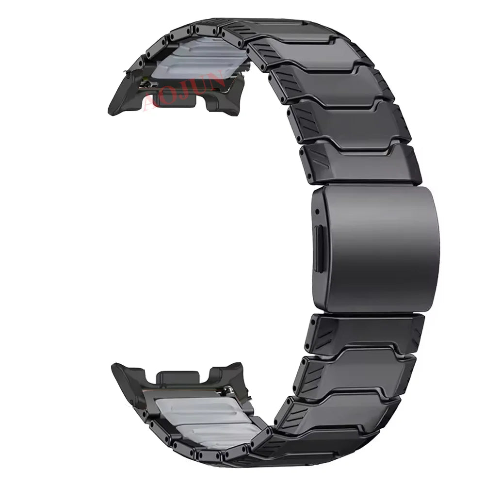 Titanium Link Bracelet Band with Magnetic Light-Up Buckle for Samsung Galaxy Watch Ultra 2