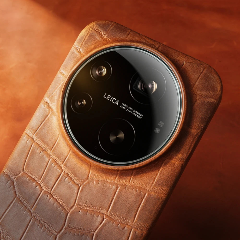 Genuine Leather Bumper Case with Raised Camera Ring for Xiaomi 17 Series
