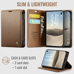 Textured Leather Kickstand Wallet Case with 2-Card Storage for iPhone Duo