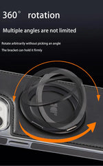 Shockproof Leather Case with Magnetic Kickstand for iPhone 16 Series