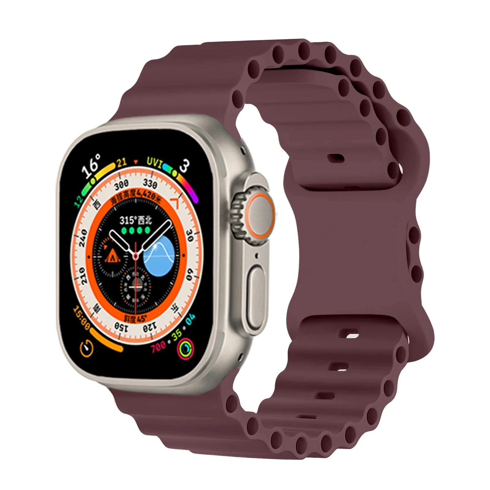 Durable Silicone Ocean Strap for Apple Watch