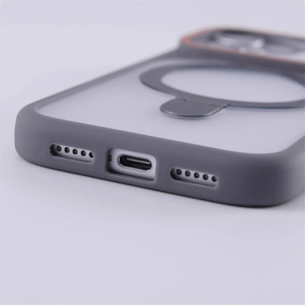 Shockproof Translucent MagSafe Kickstand Case with Raised Camera Ring for iPhone 18 Series