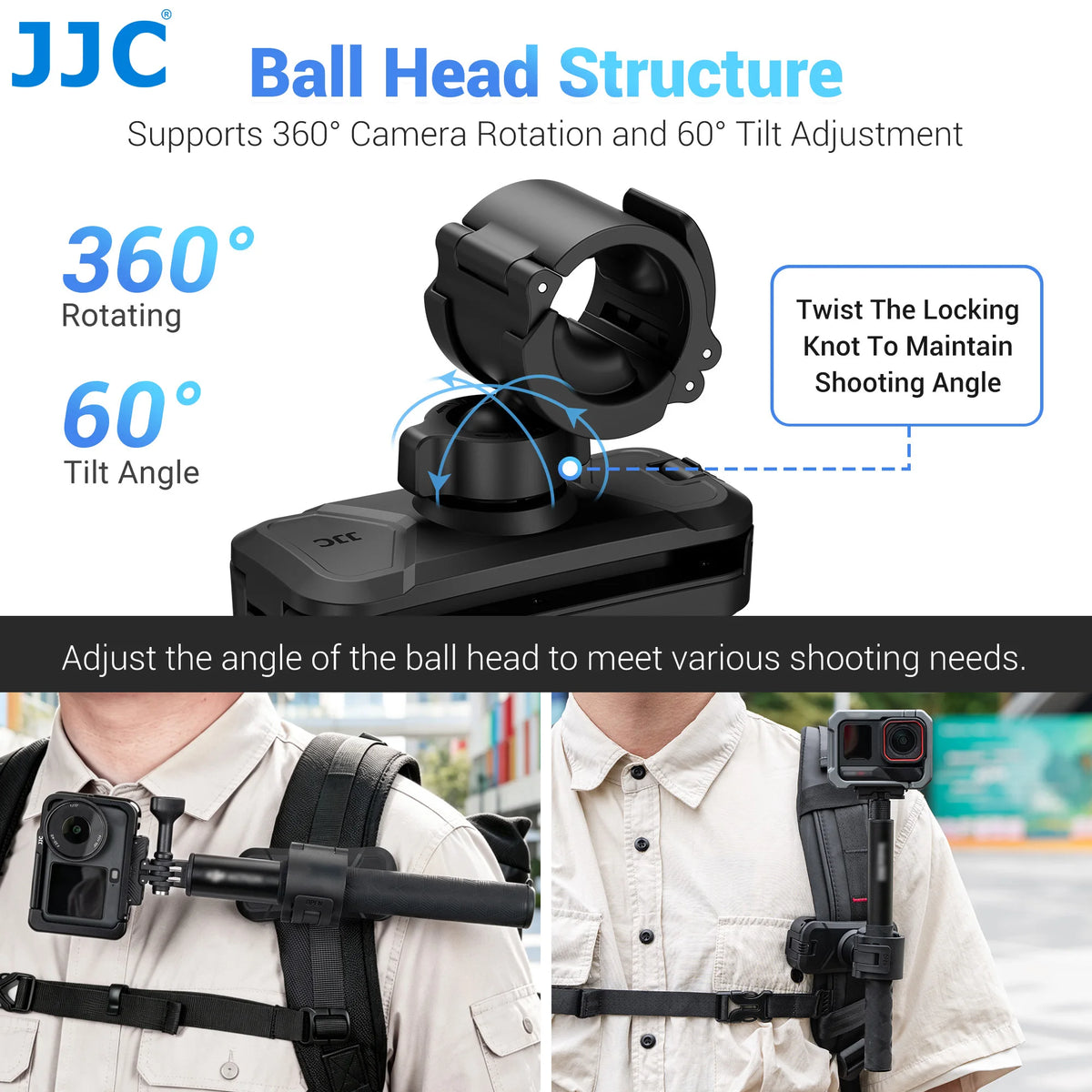 Twist-Locking Backpack Clip Mount For Action Cameras