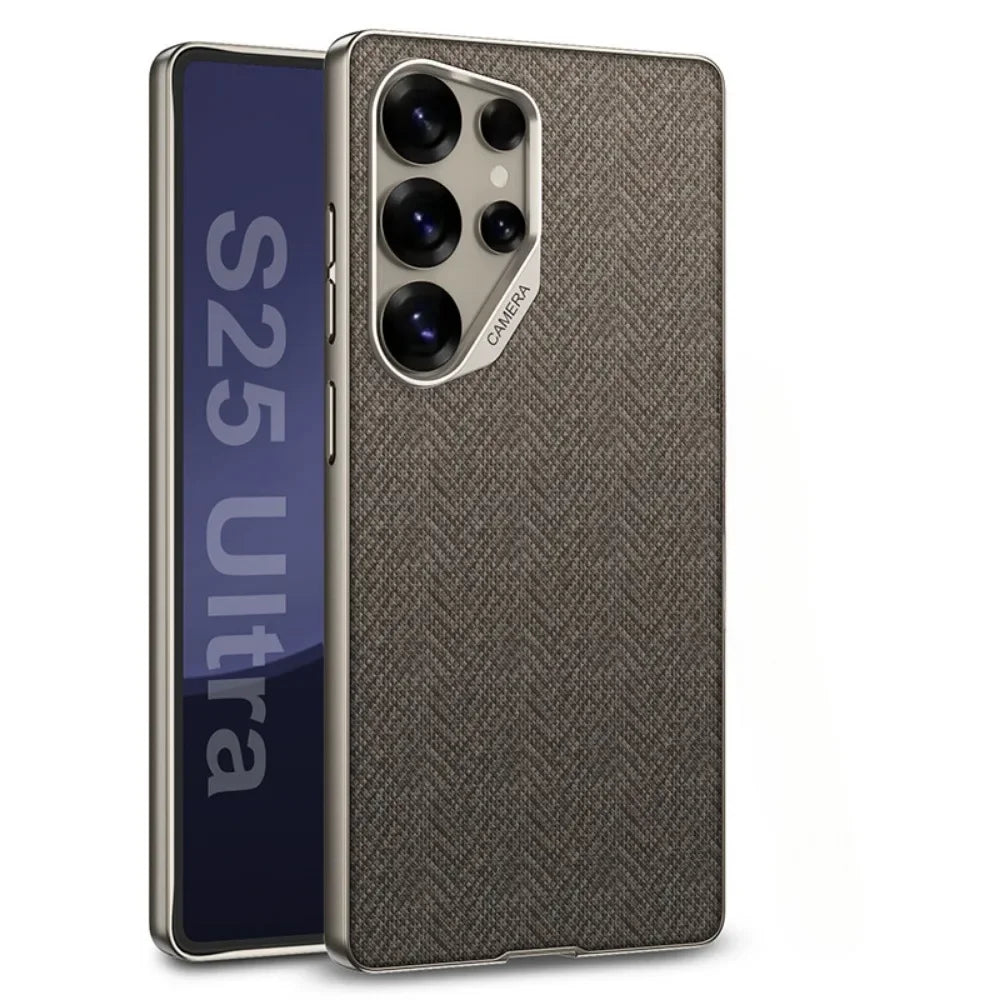 Nylon Leather Hard Shell Case for Samsung Galaxy S25 Ultra