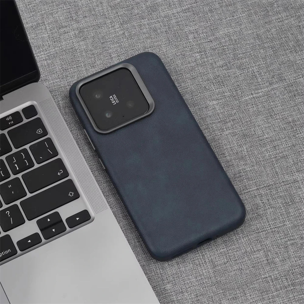 Luxury Business Retro PU Leather Shockproof Magnetic Case for Xiaomi 15 Series