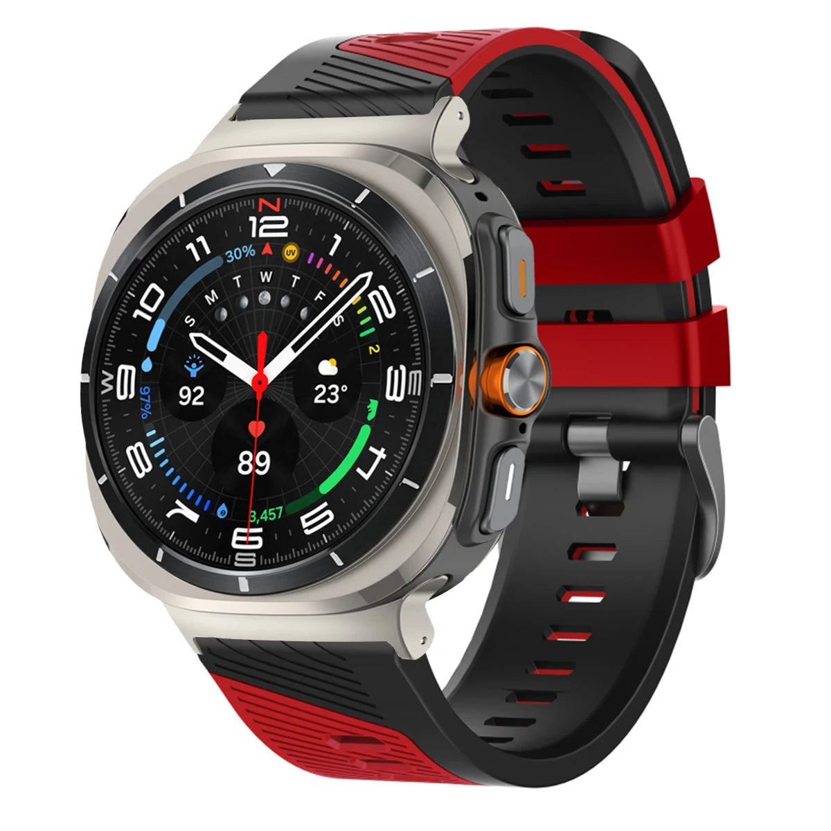 Two-Tone Silicone Sports Watch Strap with Quick-Release Connector for Samsung Galaxy Watch Ultra 2