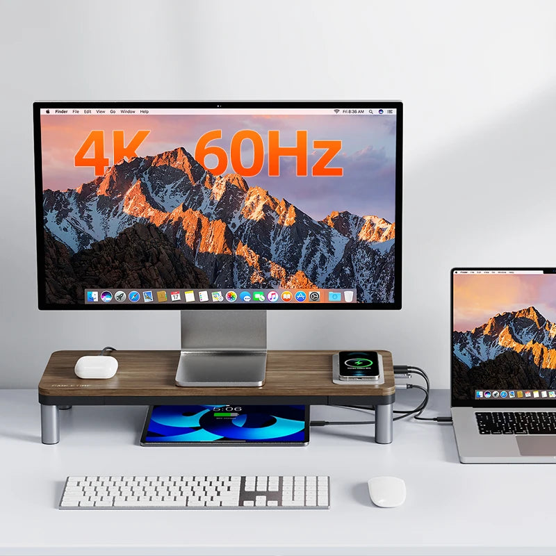 CABLETIME 9-Port USB-C Docking Monitor Stand