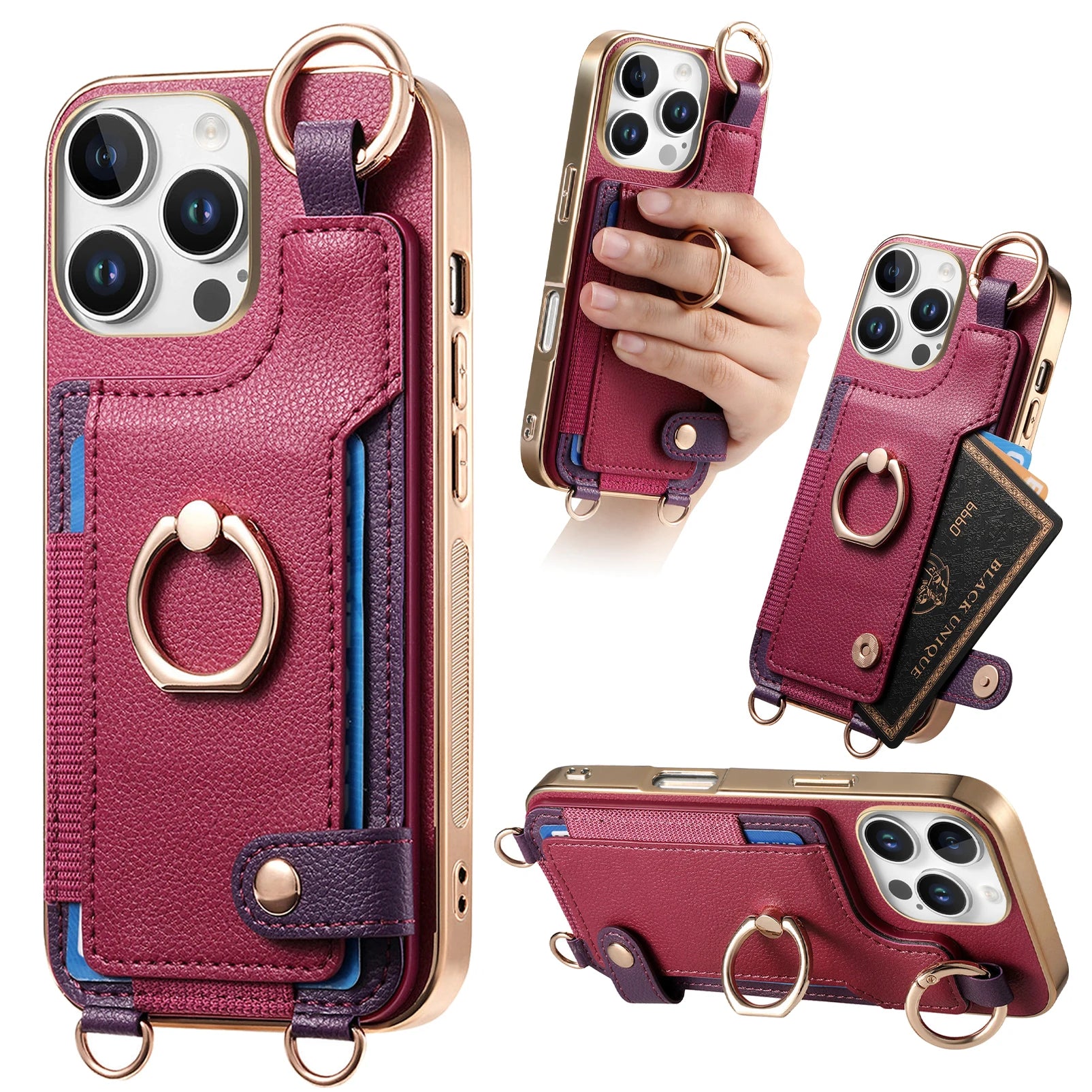 Protective Crossbody Wallet Case for iPhone 15 Series