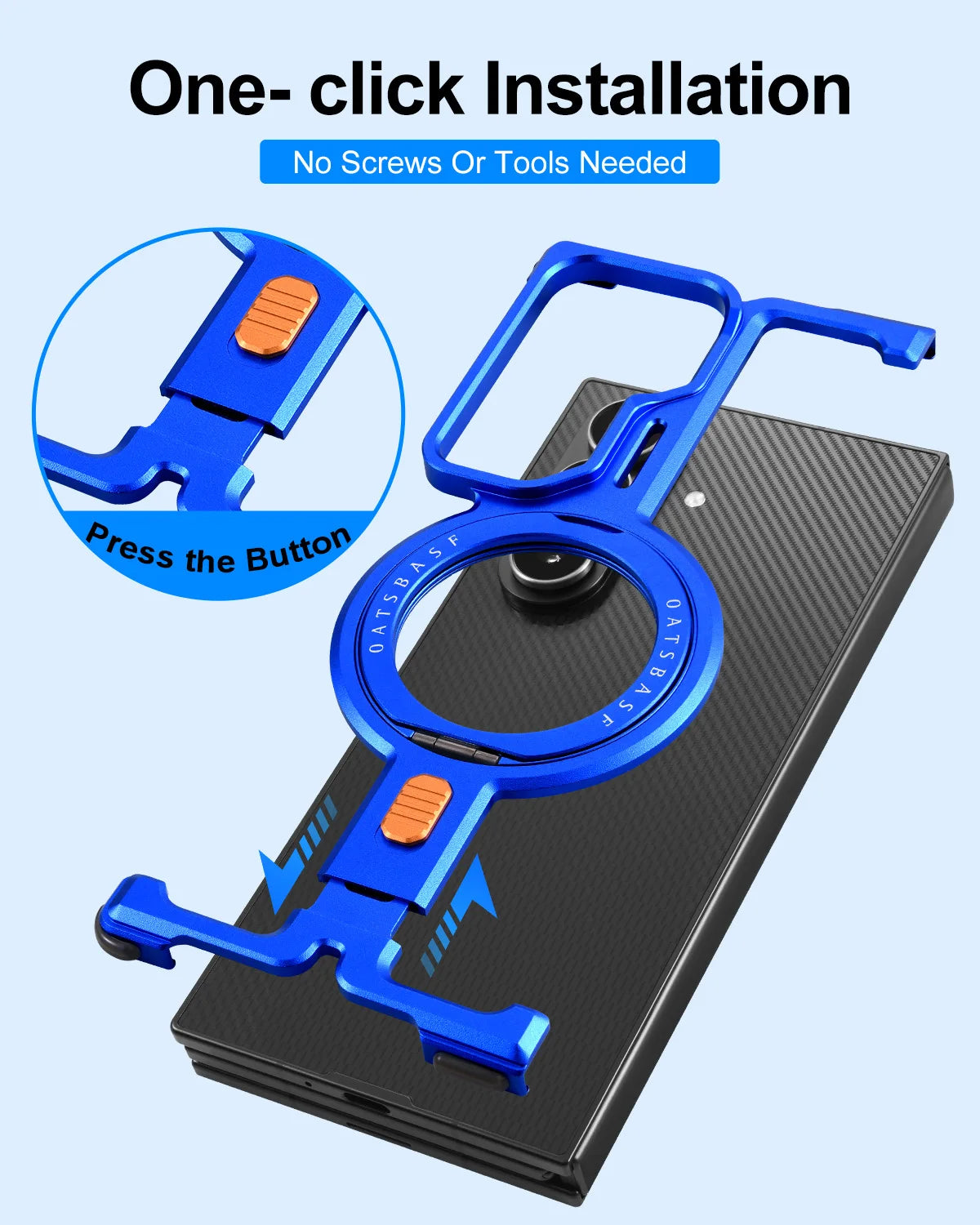 Samsung Galaxy Z TriFold Metal Frameless Case with 360° Rotating Stand