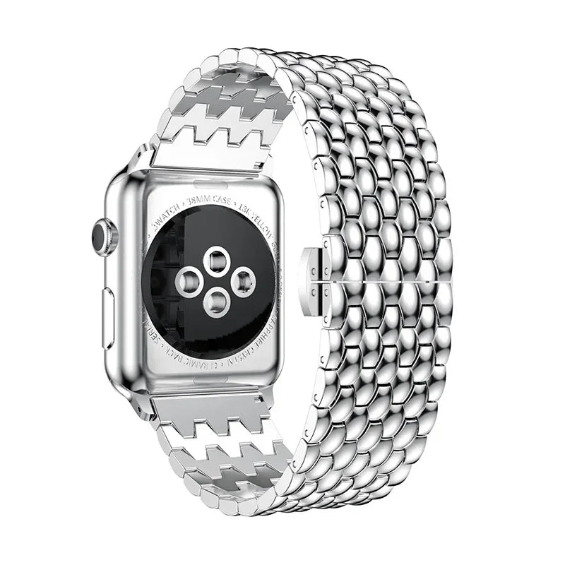Dragon Pattern Stainless Steel Metal Strap for Apple Watch