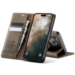 Leather Folio Wallet Case with Integrated Kickstand for iPhone 18 Series