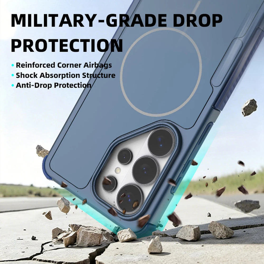 Shockproof Dual-Layer Case with 4-Corner Airbag Protection for Samsung Galaxy S25 Ultra