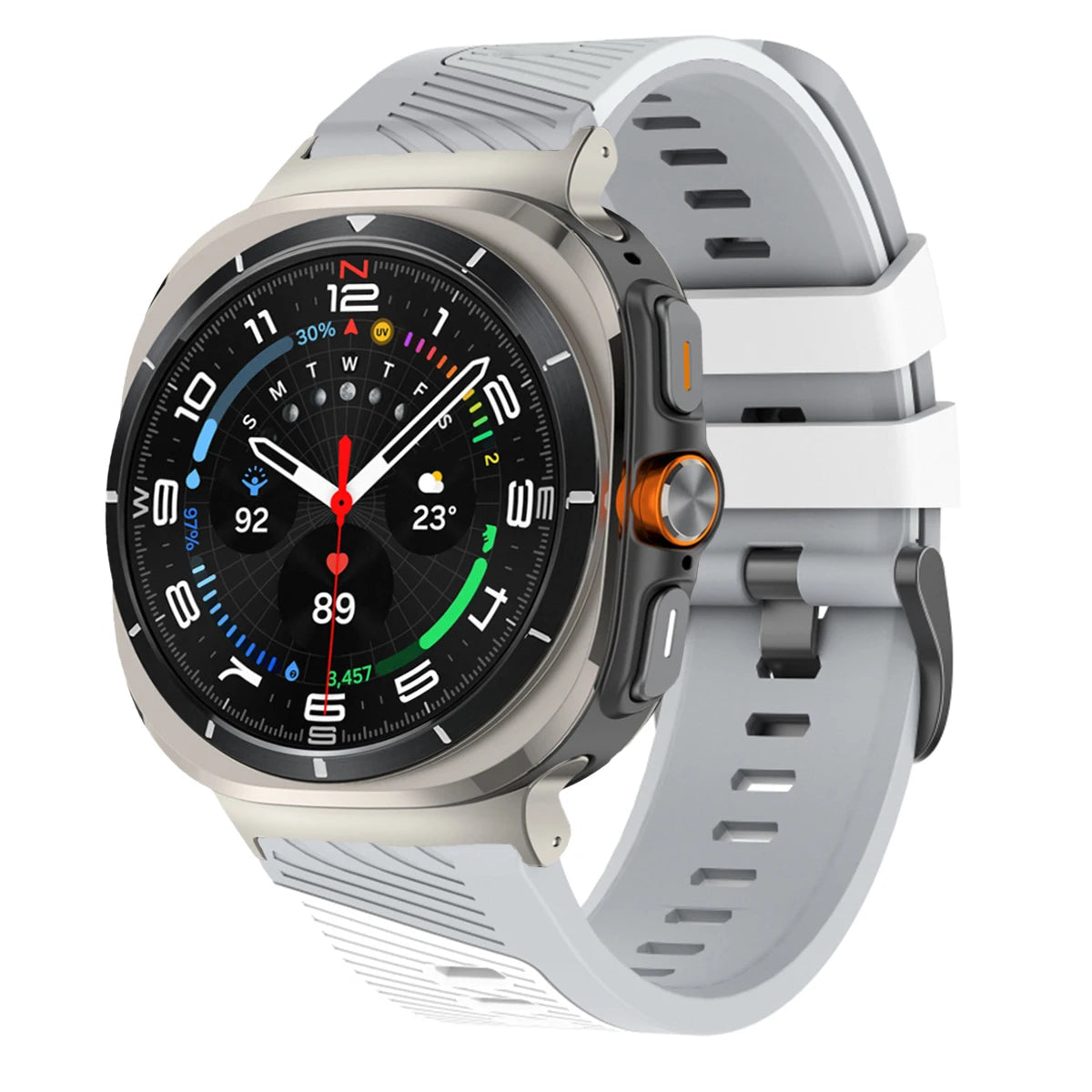Two-Tone Silicone Sports Watch Strap with Quick-Release Connector for Samsung Galaxy Watch Ultra 2