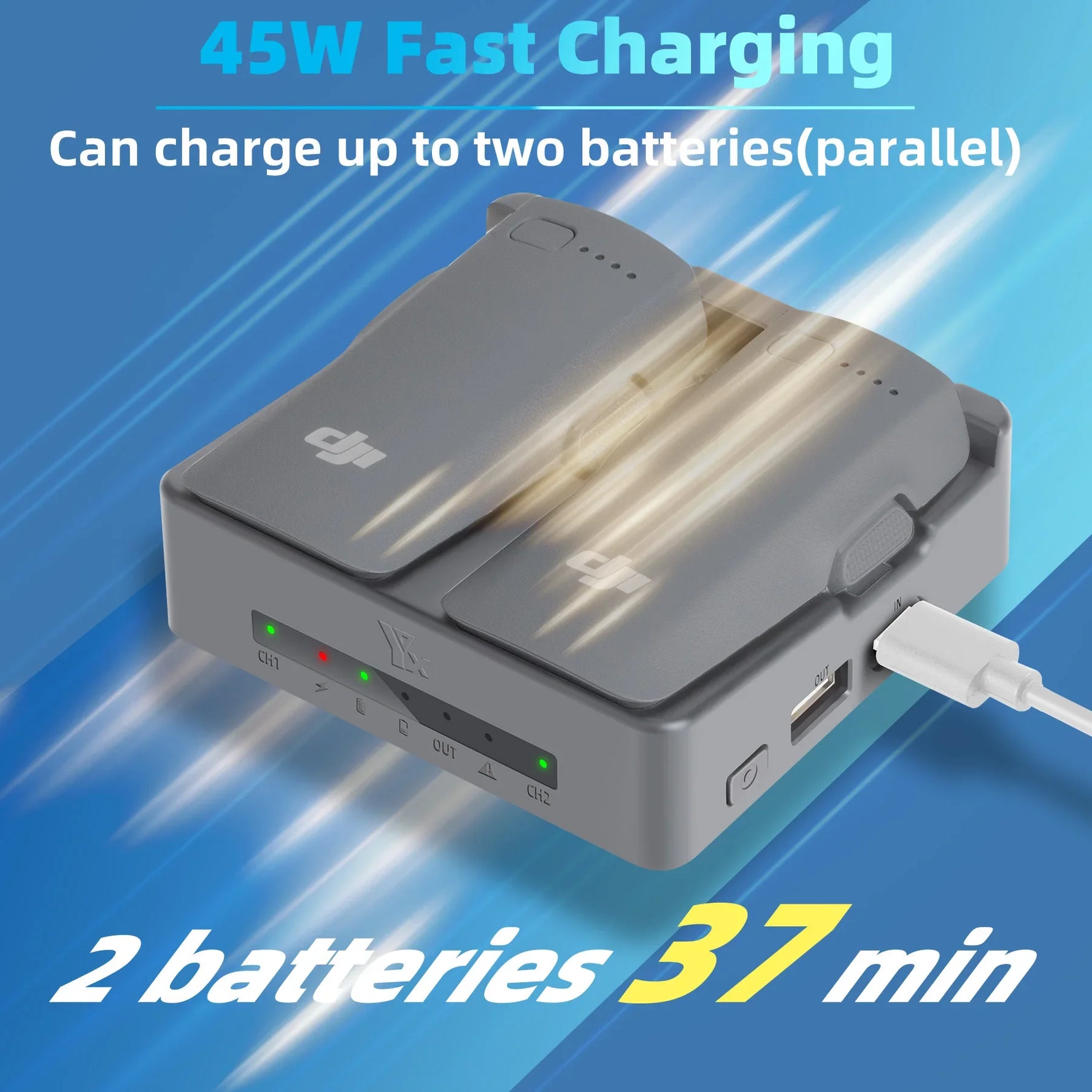 Portable 45W Battery Charger Box for DJI Neo 2 Drone