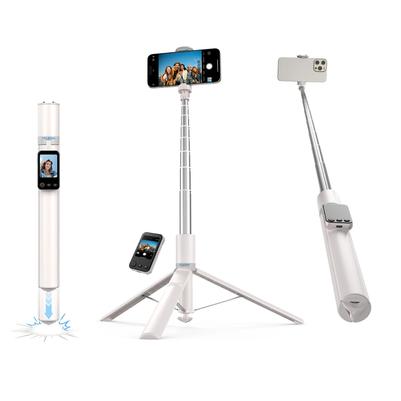 TELESIN 1.7M Bluetooth Remote Selfie Stick Tripod