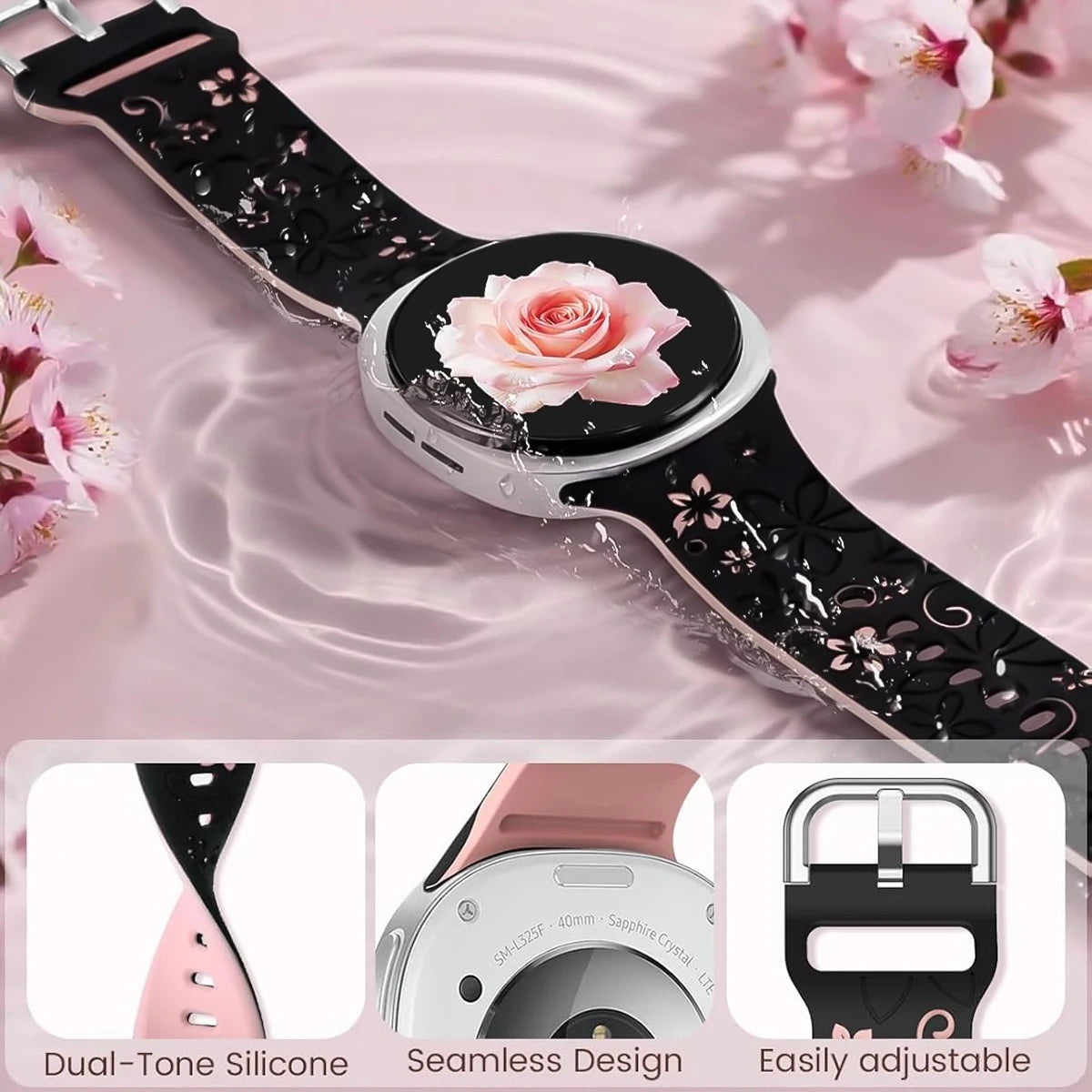 Waterproof Silicone Watch Band for Samsung Galaxy Watch 9