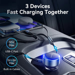 Vention 60W PD Fast Charging Retractable Car Chargerc