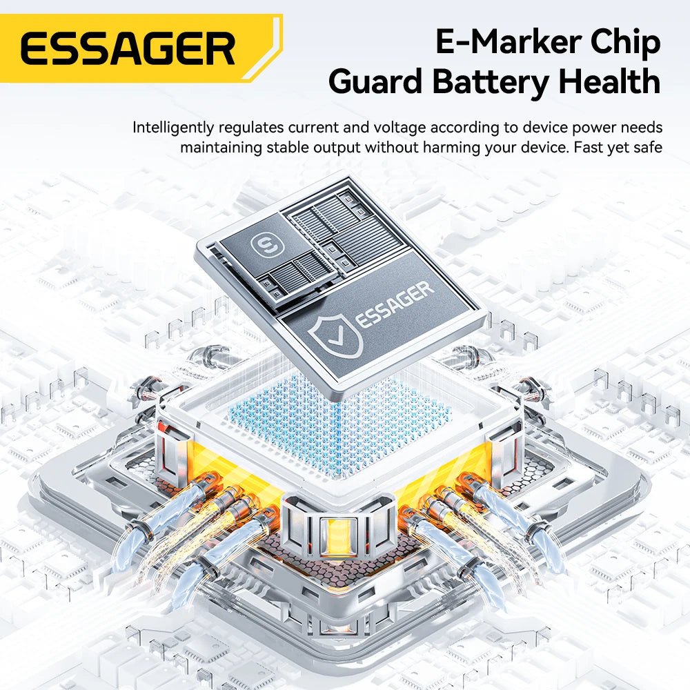 Essager 100W USB-C PD Charging Cable With Integrated Foldable Phone Stand