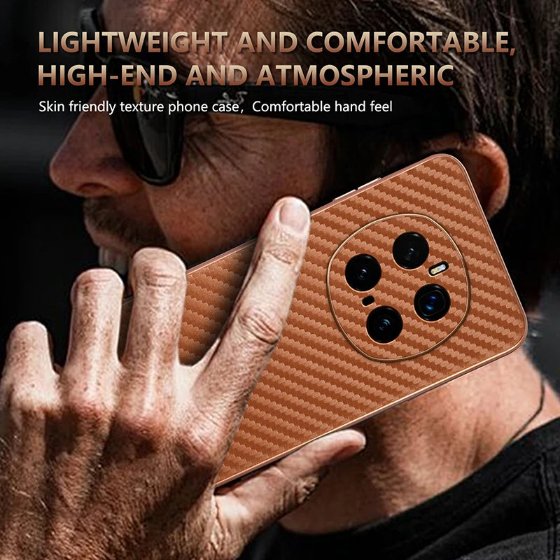 Durable Carbon Fiber Pattern Phone Case for Honor Magic 7 / Magic 7 Pro