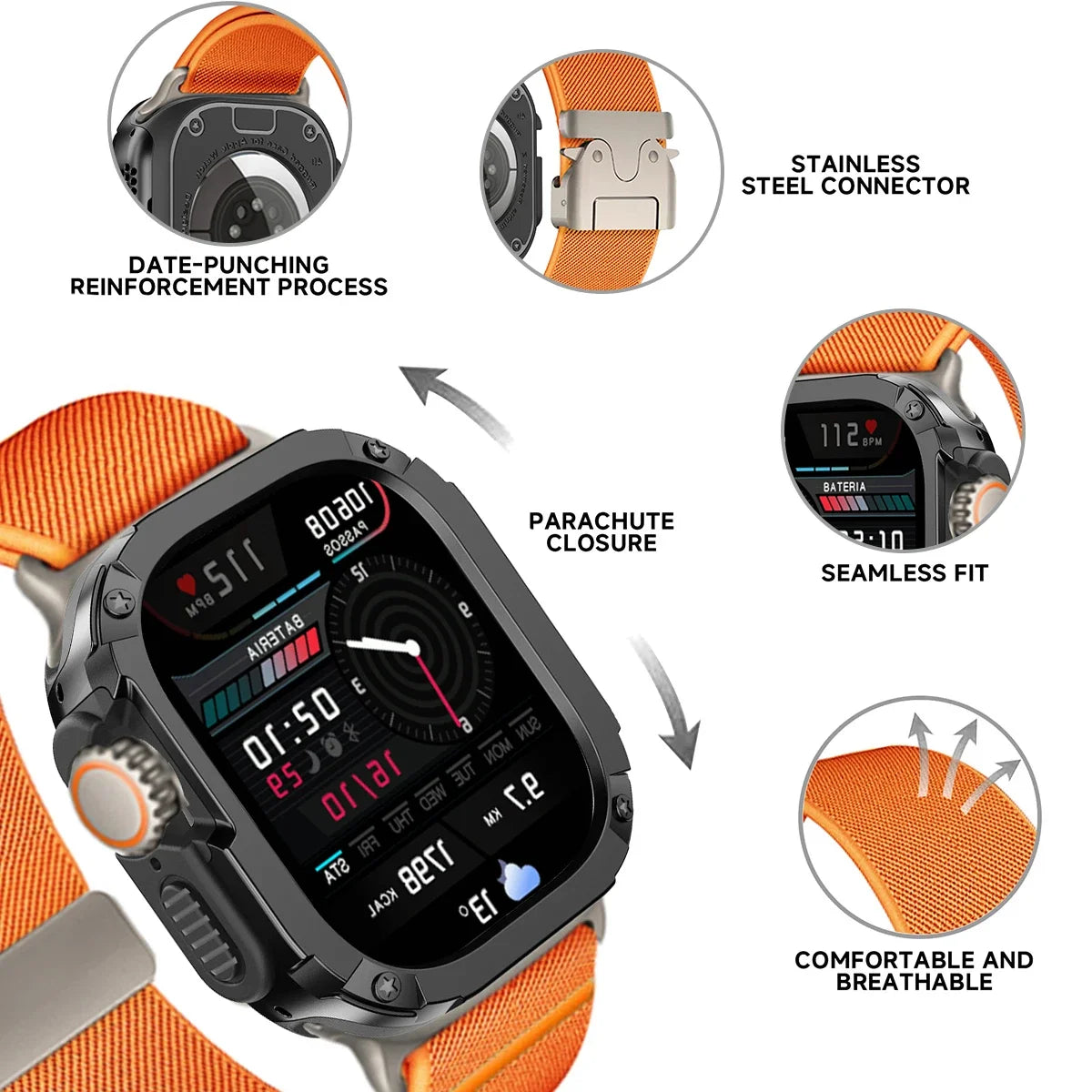 Protective Case and Nylon Sport Strap for Apple Watch
