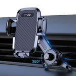 360-degree phone holder with TOPK branding on a car vent background