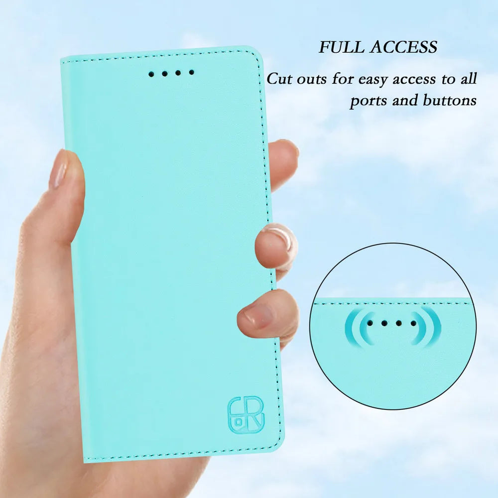 Luxury RFID Blocking Leather Flip Wallet Case for iPhone 17 Series