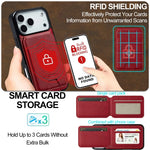 iPhone 17 Series Leather MagSafe Case with Removable Card Cover