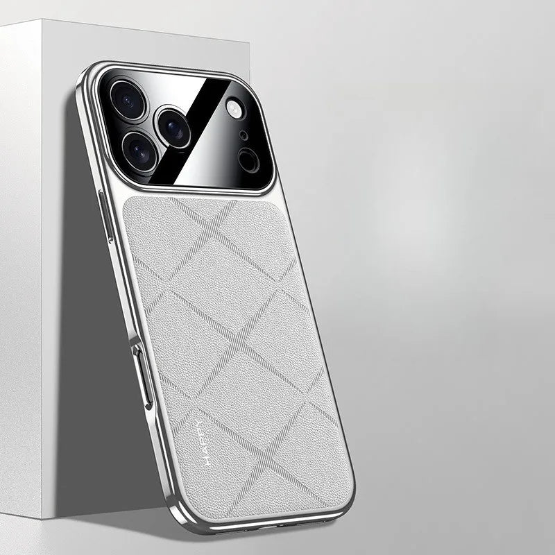 Electroplated Frame Leather Case for iPhone 17 Series