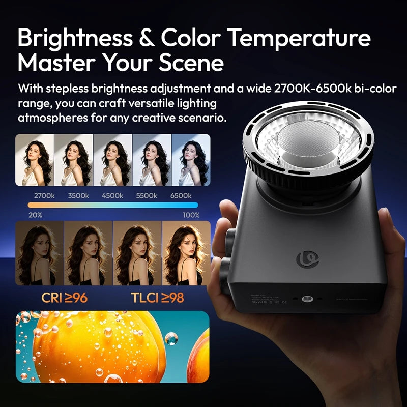 Ulanzi 100W Bi-Color COB Fill Light with Mini Bowens Mount System