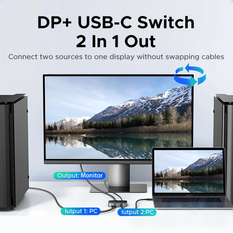 UGREEN AW701 2-in-1 USB-C & DisplayPort Video Switcher