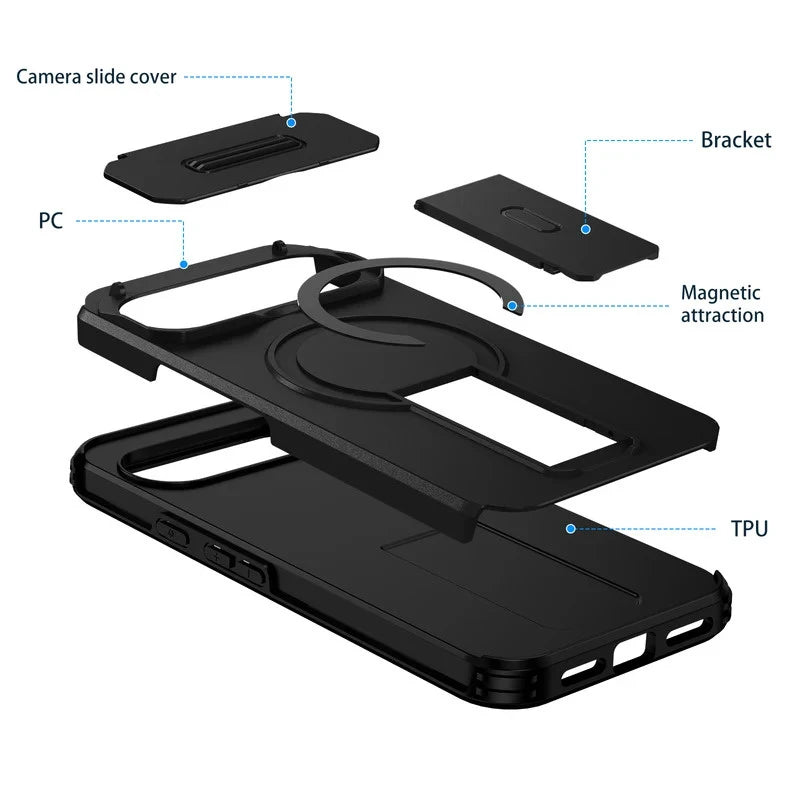 Shockproof Case with Flap-Style Camera Lens Cover for Google Pixel 11 Series