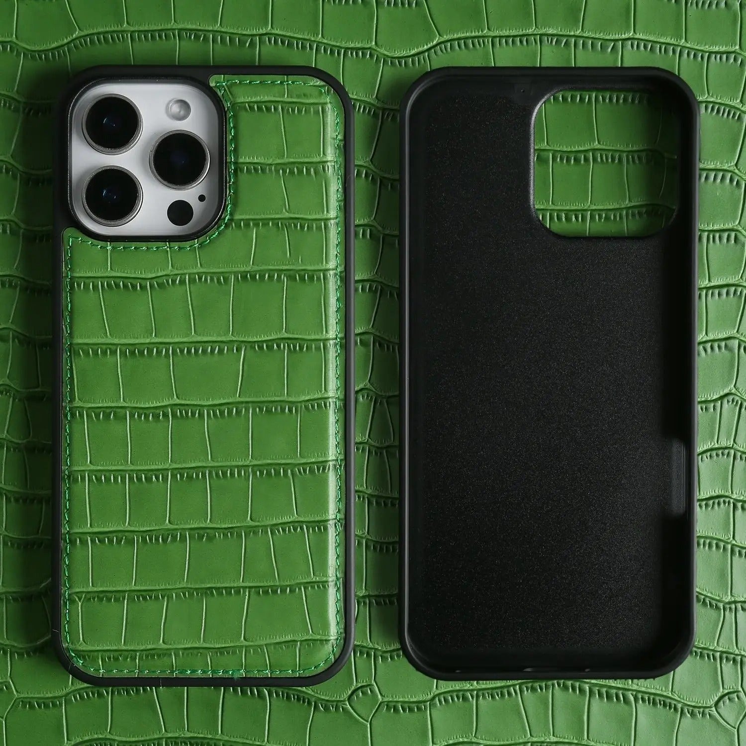 Premium Crocodile Pattern Genuine Leather Case for iPhone 16 Series