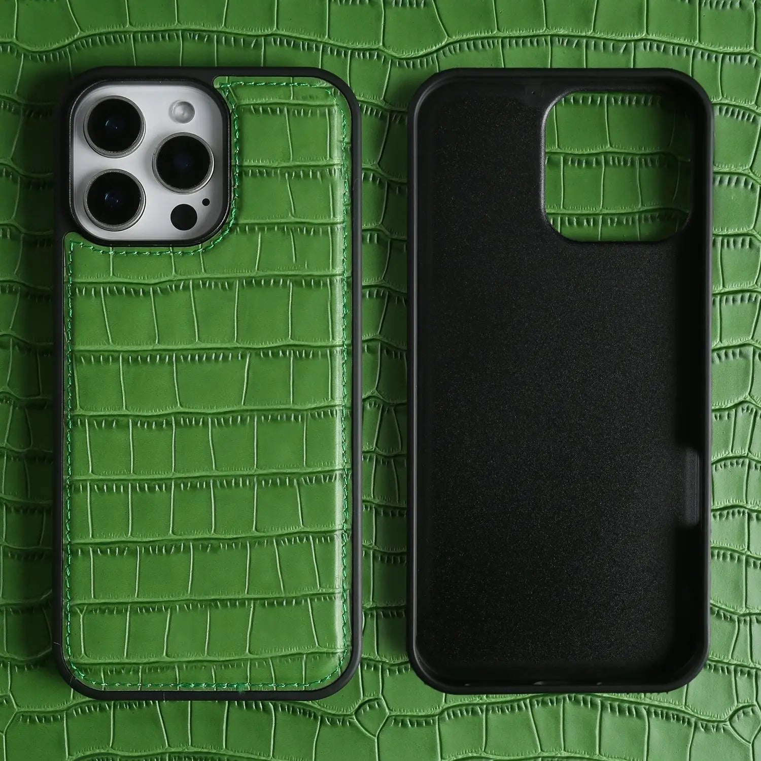 Premium Crocodile Pattern Genuine Leather Case for iPhone 16 Series