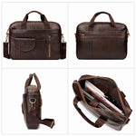 Handmade Top Layer Leather Briefcase for Men