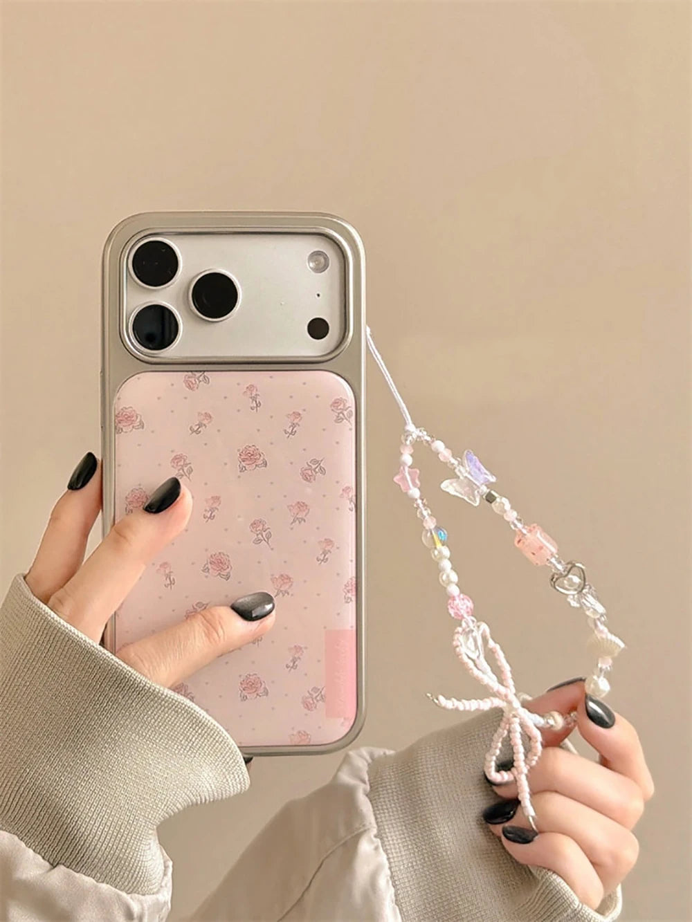 Electroplated Pink Rose Case for iPhone 17 Series