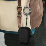 Textured Leather Carabiner Keychain Case with Charging Support for AirPods Pro 2
