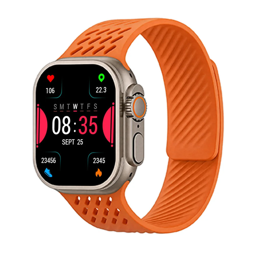 Perforated Silicone Band with Magnetic Closure for Apple Watch