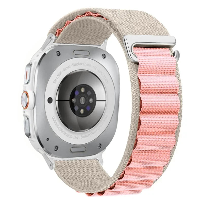 Breathable Nylon Weave Watch Band with Metal C-Hook Closure for Samsung Galaxy Watch Ultra 2