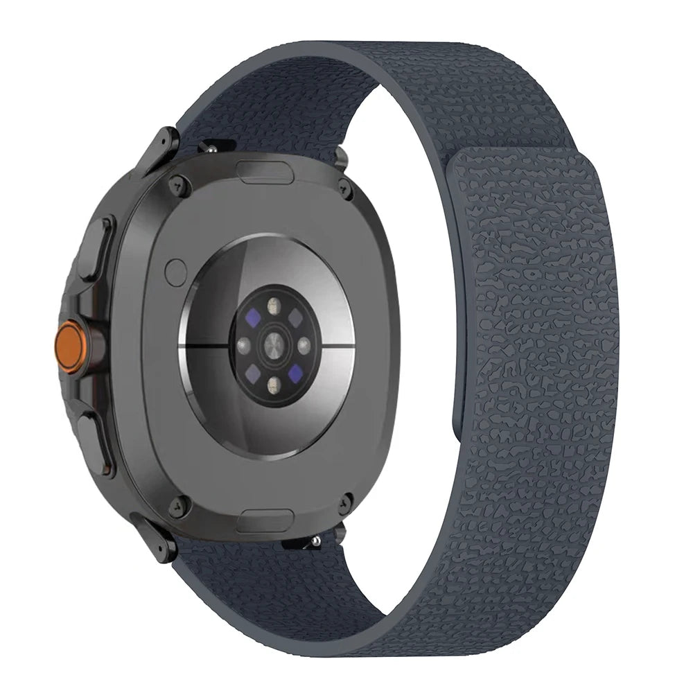 Premium Magnetic Lychee Pattern Silicone Watchband for Samsung Galaxy Watch 8 / Galaxy Watch 8 Classic