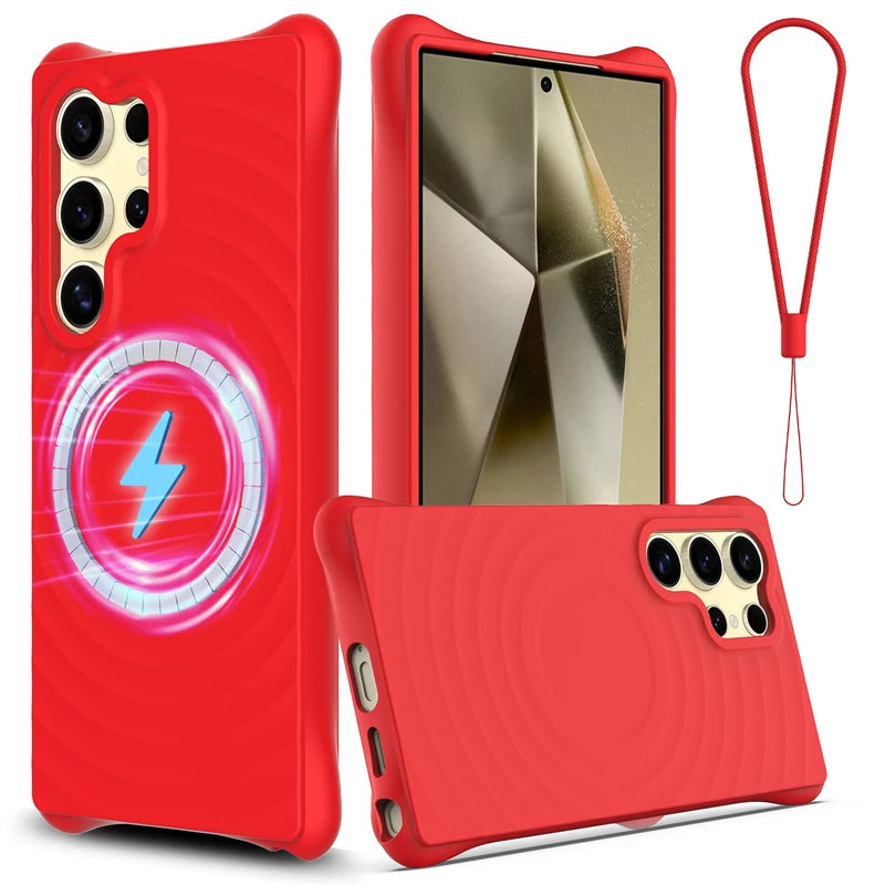 Ripple Pattern Liquid Silicone Case for Samsung Galaxy S26 Series