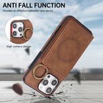 Crossbody Magnetic Leather Wallet Case for iPhone 15 Series