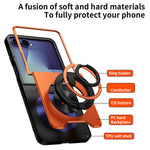 Shockproof Foldable Case with 360° Rotating Ring Stand for Samsung Galaxy Z Flip 8