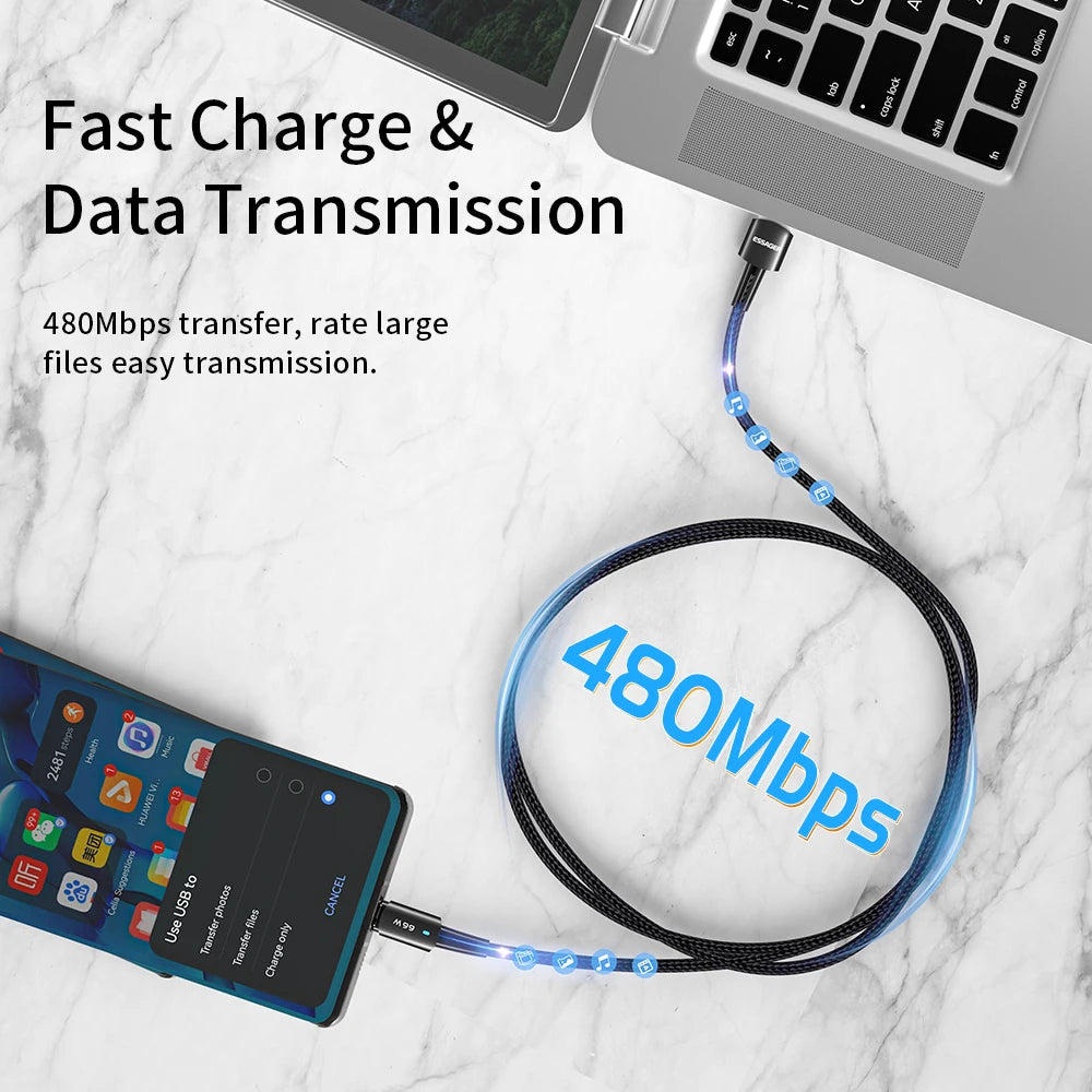 Essager Super Flash 66W PD USB-C Cable