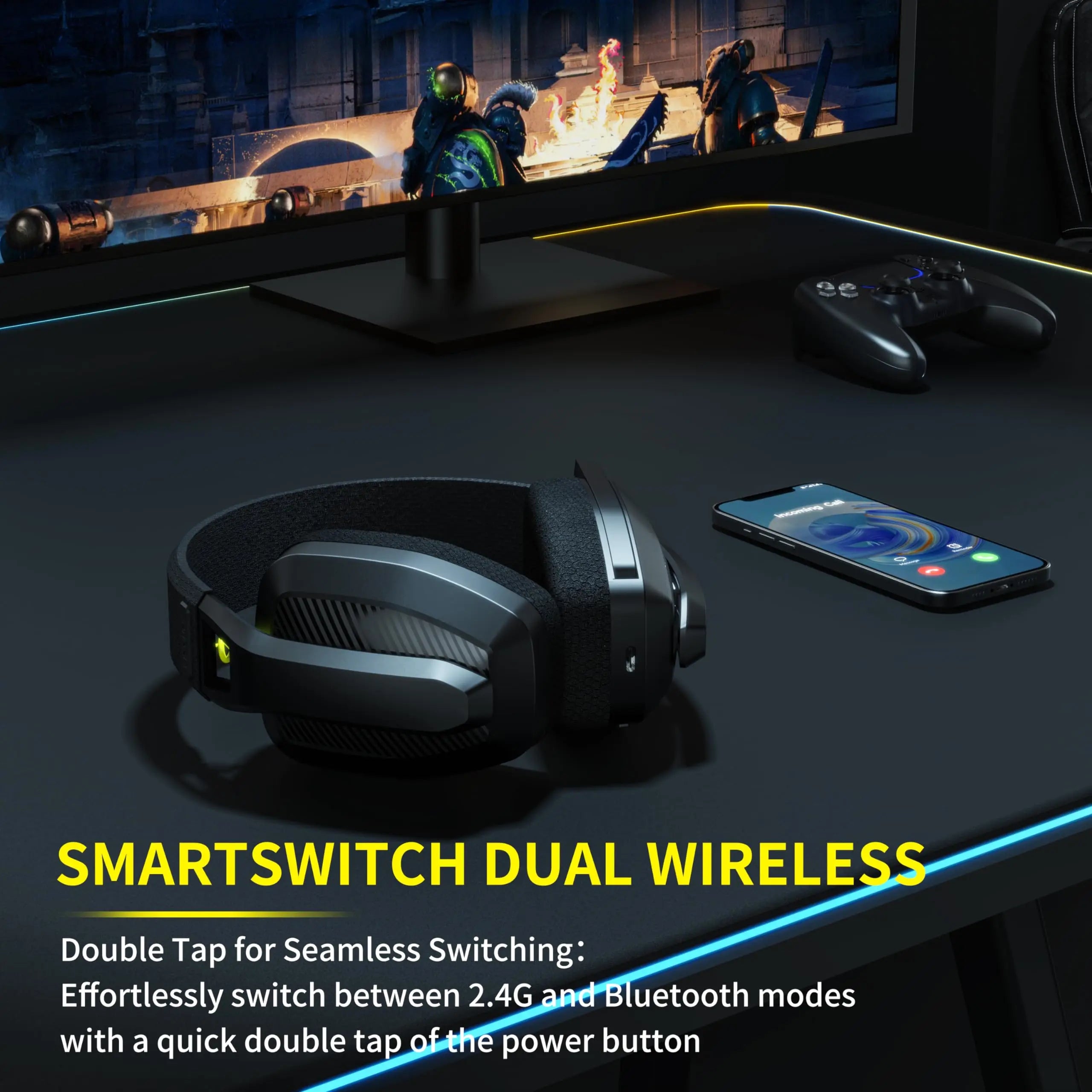 BINNUNE BW06 Multi-Platform Wireless Over-Ear Gaming Headset