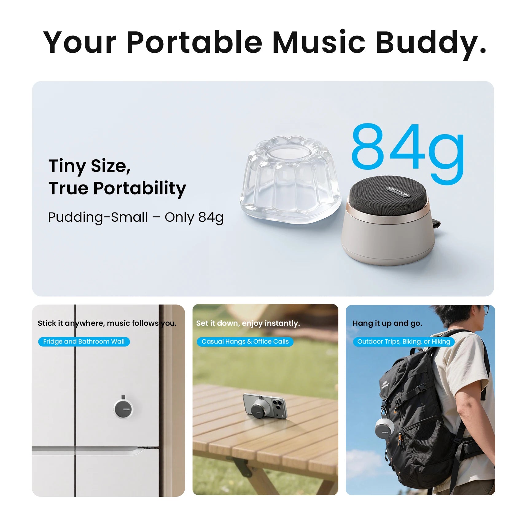 Vention IPX6 Waterproof Magnetic Bluetooth Speaker