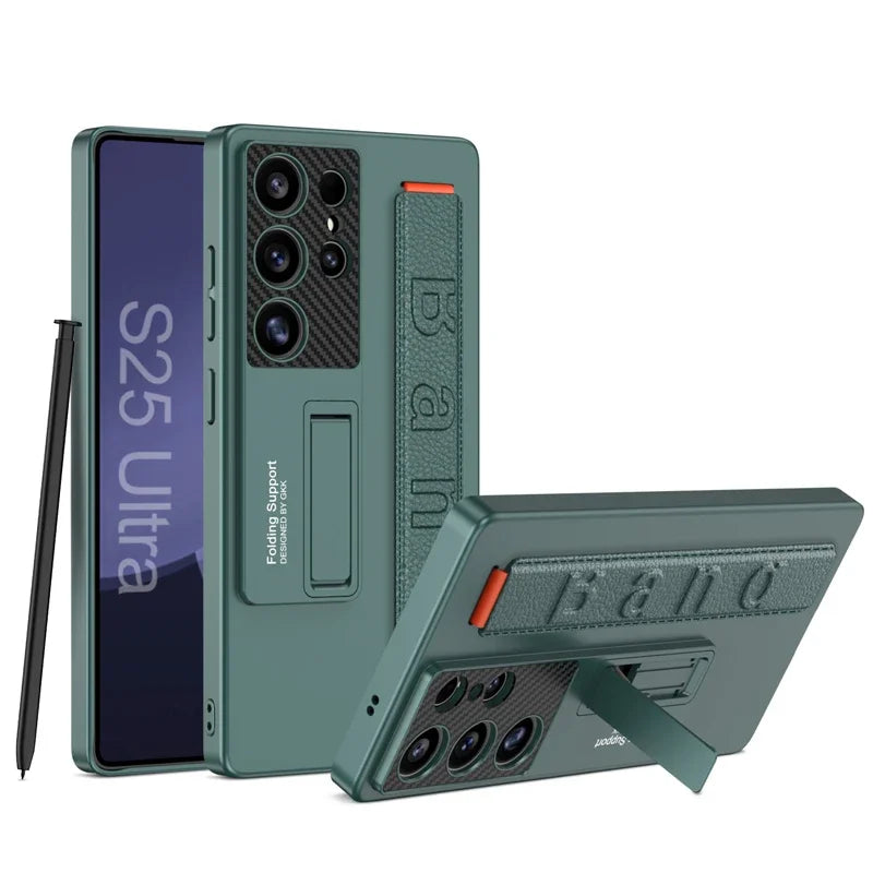 Samsung Galaxy S25 Ultra Slim Case with Wristband & Kickstand Bracket