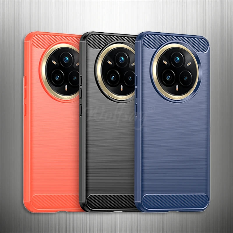 Shockproof Carbon Fiber Pattern Silicone Case for Realme 14 Pro Plus