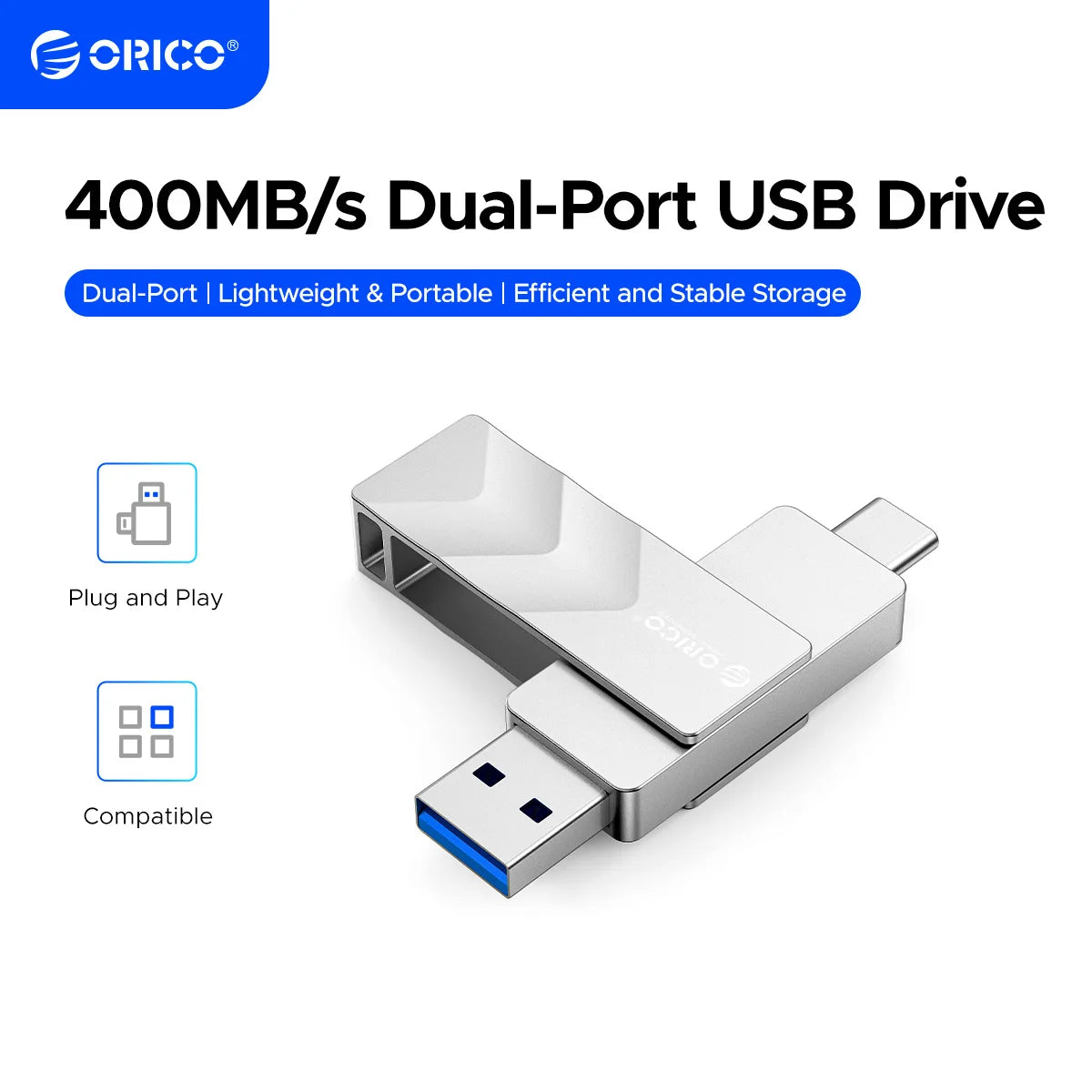 ORICO Dual USB-C and USB-A Flash Drive