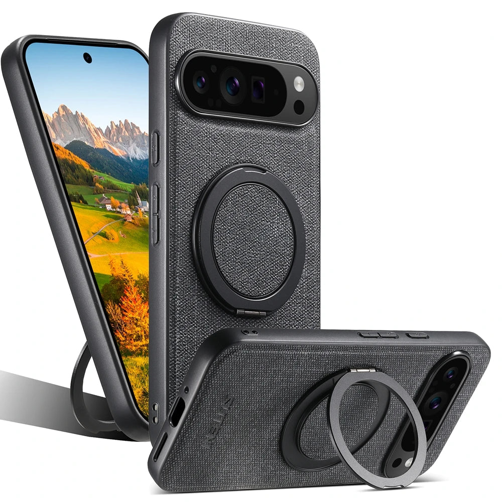 Google Pixel 9 Series Denim Magnetic Case with 360° Ring Bracket & Kickstand